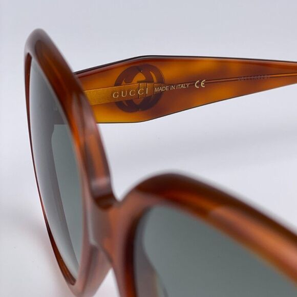 NEW GUCCI LOGO GG0796S 003 Havana Gray Gradient Geometric Women Sunglasses - Picture 8 of 12